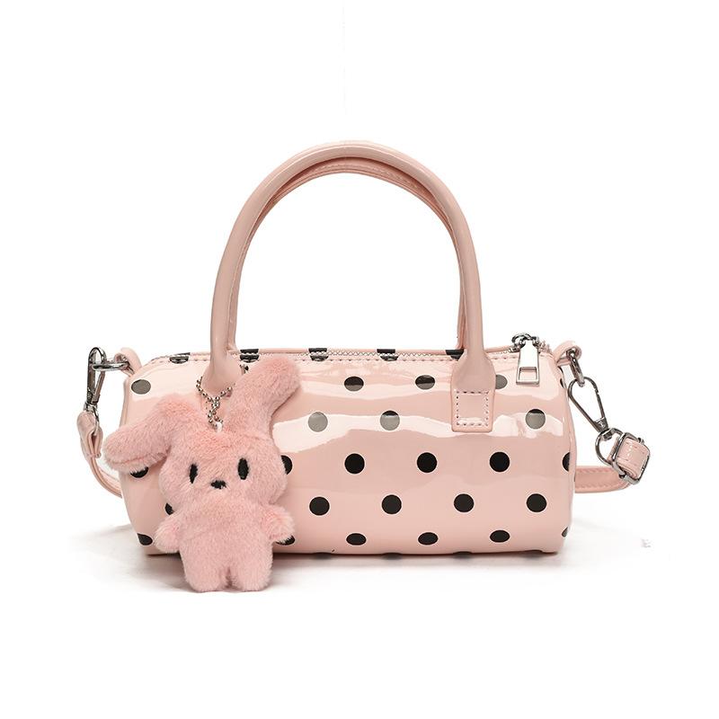 New Fashion Personalized Contrasting Color Polka Dot Baguette Handbag Women's Casual Versatile Commuter Messenger Bag