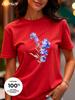 Realistic Flower Print Available In Three Colors 100 Pure Cotton Material Roundneck Shortsleeved Unisexs Tshirt Top