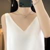 Niliv Simple Silk Tank Silk Solid Stretch Size Women's V-Neck Camisole, Underwear, Top, Pajamas, Sleepwear, Satin, Summer, Breathable, Color,