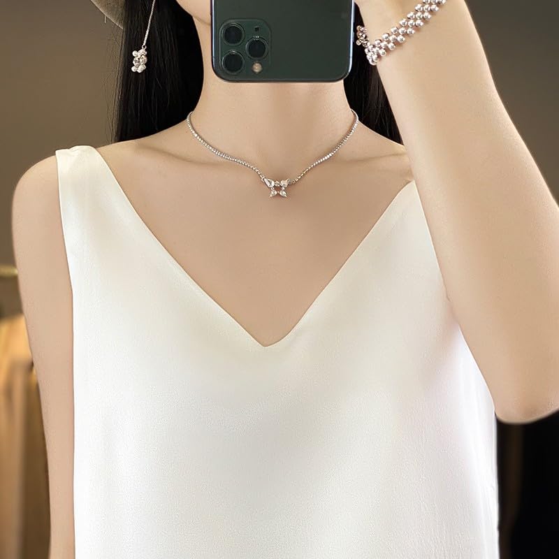 Niliv Simple Silk Tank Silk Solid Stretch Size Women's V-Neck Camisole, Underwear, Top, Pajamas, Sleepwear, Satin, Summer, Breathable, Color,