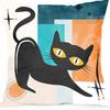 Kitten Gift Pillowcase Cute Pet Printed Linen Pillow Cushion Cover Bedside Living Room