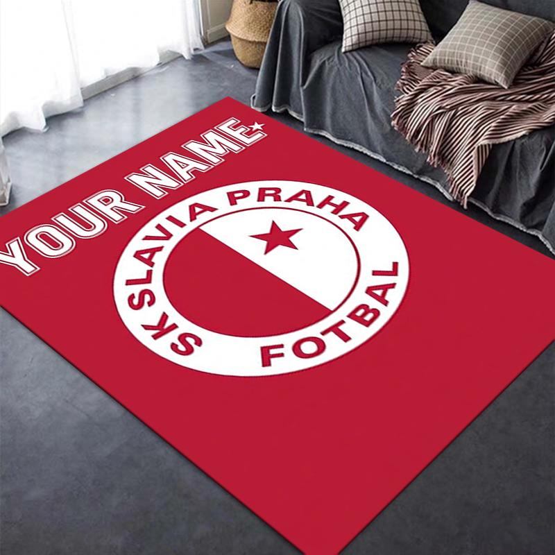 Custom Name SK Slavia Praha Carpet Rug for Living Room Bedroom Home Sofa Decoration,Kids play Non-slip Floor Mat