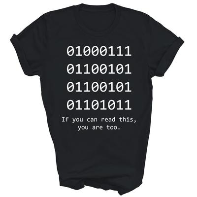 Maglietta Unisex Divertente Codice Binario Programmatore Sviluppatore Geek Regalo