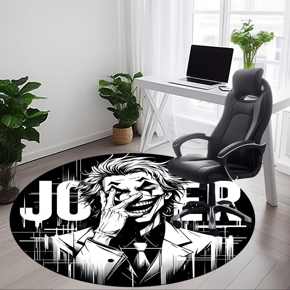 1pc Joker Artwork Office Round Area Rug, Under Office Chairs Bedroom Living Room Home Decor a0926052