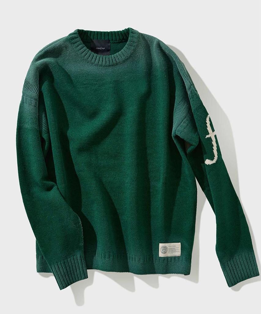 FFEFF STUDIO Vintage Washed Efro Logo Round Pullover (Green)