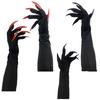 Cool Halloween Gloves Long Section Spooky Claw Dress Up Gloves Fashionable Long Nails Cosplay Halloween Funny Gloves