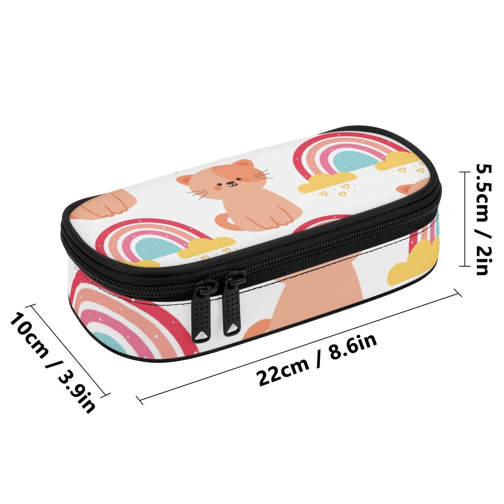 Pencil Case Daily Use 300D Polyester Secure Zipper Closure with Main Compartment Mesh Pocket and Pen Slots for Classroom Use