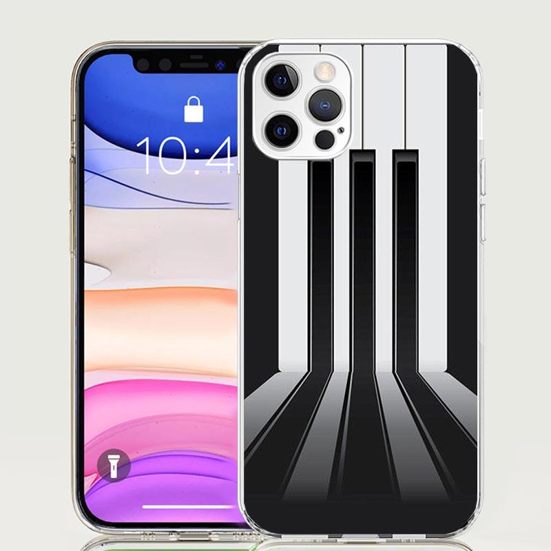Music Piano Keyboard Phone Case for Apple iPhone 17 Air 16 15 Plus 14 + 13 Mini 12 11 Pro Max 7 8 SE 16Max Soft Shell Cover Coqu