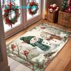 1pc, 2D Flat Printing, Christmas Snowman and Northern Cardinal Winter-themed Entrance Door Mat, Colorful Non-slip, Machine-washable Mat, Suitable for