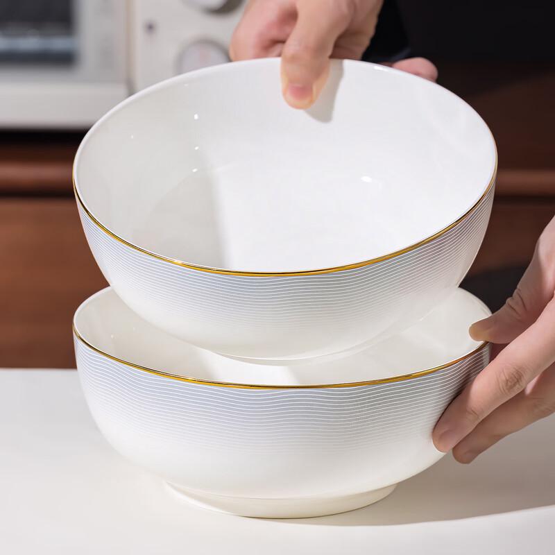 mornenjoy Jingdezhen Ceramic 8-inch Soup Bowl