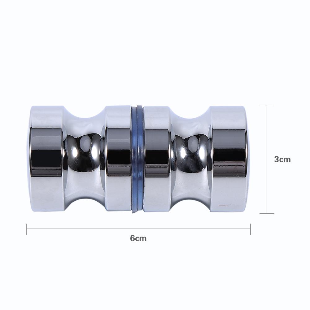 Door Handle Aluminum Alloy 1.1" Dia Single Glass Door Knob Bathroom Shower Cabinet Handle with Screw
