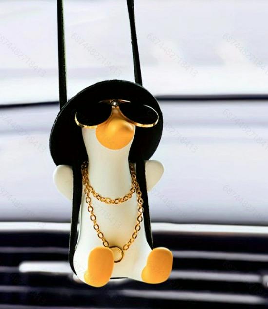 White Hanging Aromatherapy Duck Car Ornament