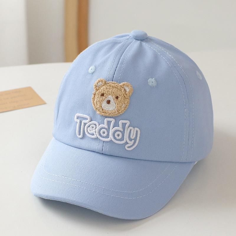 Bear Cap Baby 1-5 Years Old Baby Spring and Summer Sun Protection Baseball Cap Cotton Breathable Hat for Boys Girls