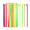 50/100Pcs Spoon Straw for Smoothie, 2 in 1 Disposable Straw with Spoon, Plastic Slush Straw for Milkshake Bubble Tea