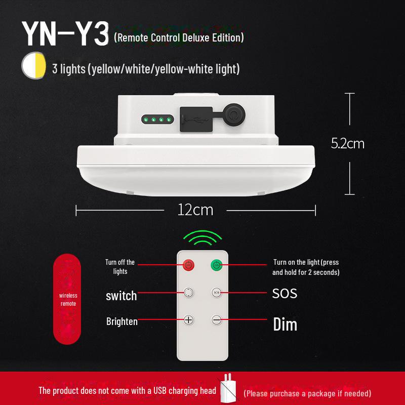 Yani LED Camping Light: Super Bright, Rechargeable, Portable Emergency Tent Light with Lithium Battery.