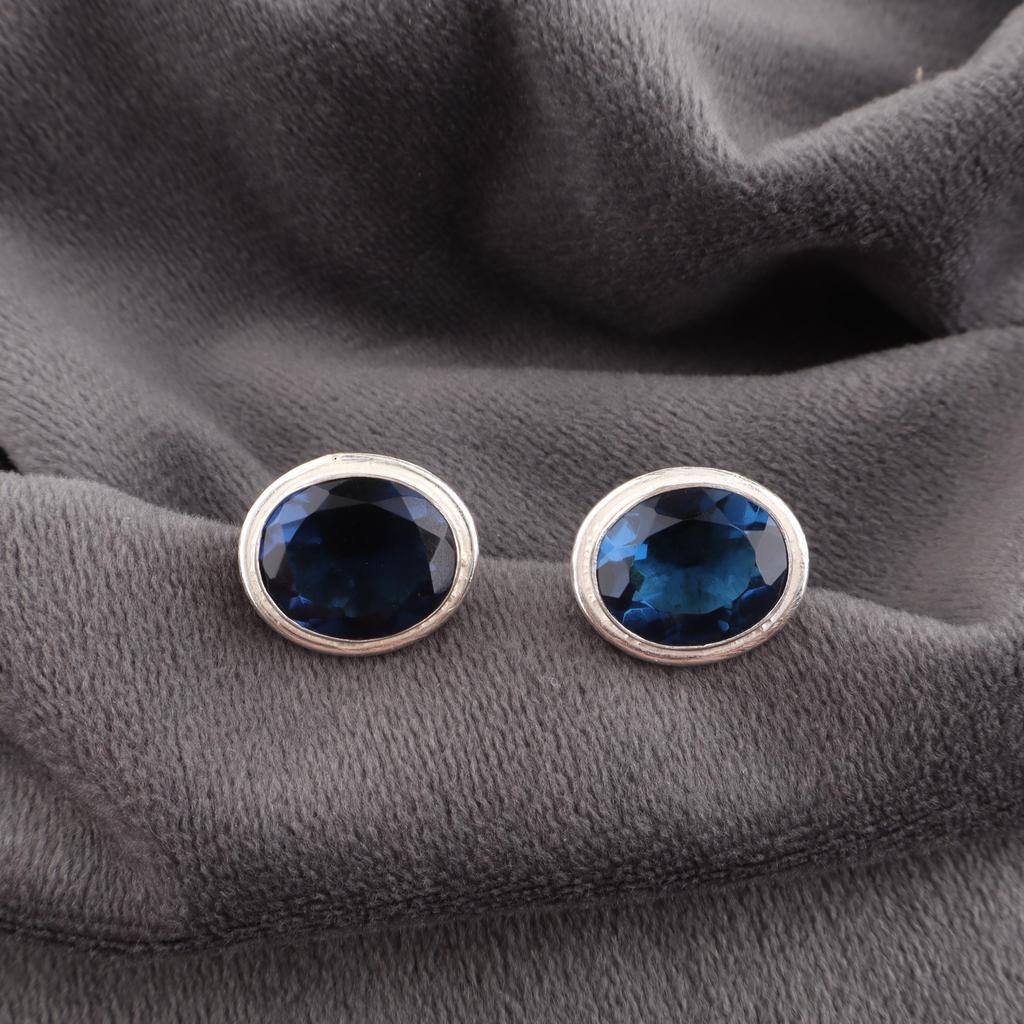 London Blue Topaz Jewelry, 925 Solid Sterling Silver Earrings, Handmade Gemstone Jewelry Earrings For Memorial Day