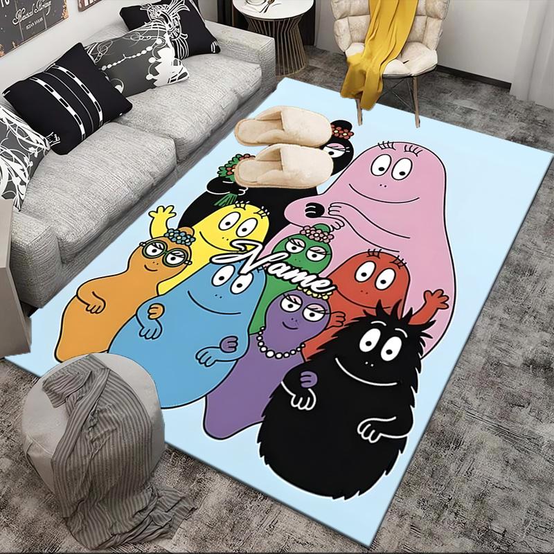 Custom Name Colorful Cartoon Barba-papa Rug Game Carpet, Floor Mat for Bedroom Living Room Entryway Rug, Home Decor Idea Gift for Christmas birthday