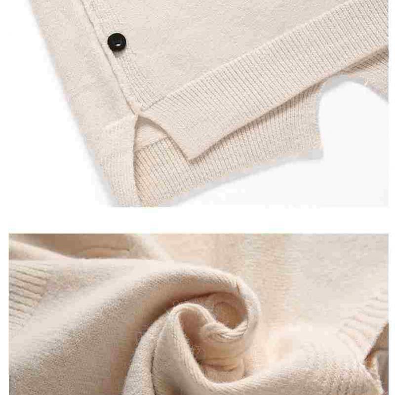 Frauen Kurze Taste Gestrickte Weste Lose Outfit V-ausschnitt Pullover Tops Pullover Outwear