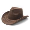 Classic Thickened Big Edge Western Cowboy Hat Autumn and Winter Suede Felt Hat Men's and Women's European and American Style Top Hat Outdoor Riding H