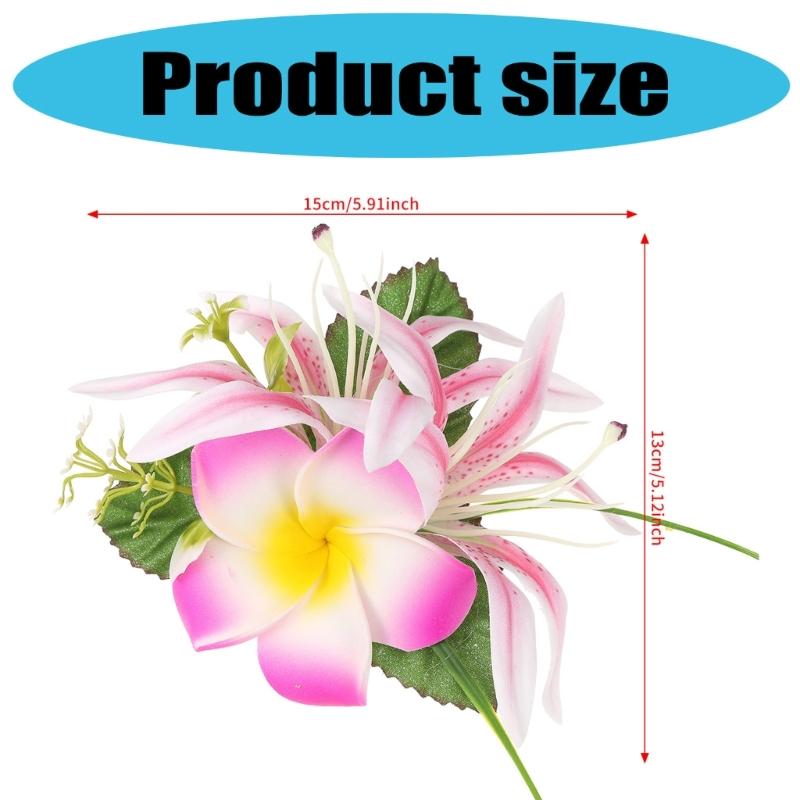 Trendy Floral Flame Hair Clip Artificial Egg Flower Barrette Beach Holiday Accessories For Women Wedding Party Styling