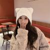 Warm Knitted Bear Ear Hat for Women Cozy Winter Beanie with Ear Flaps Cute Animal Themed Pullover Cap for Cold Weather Fashion