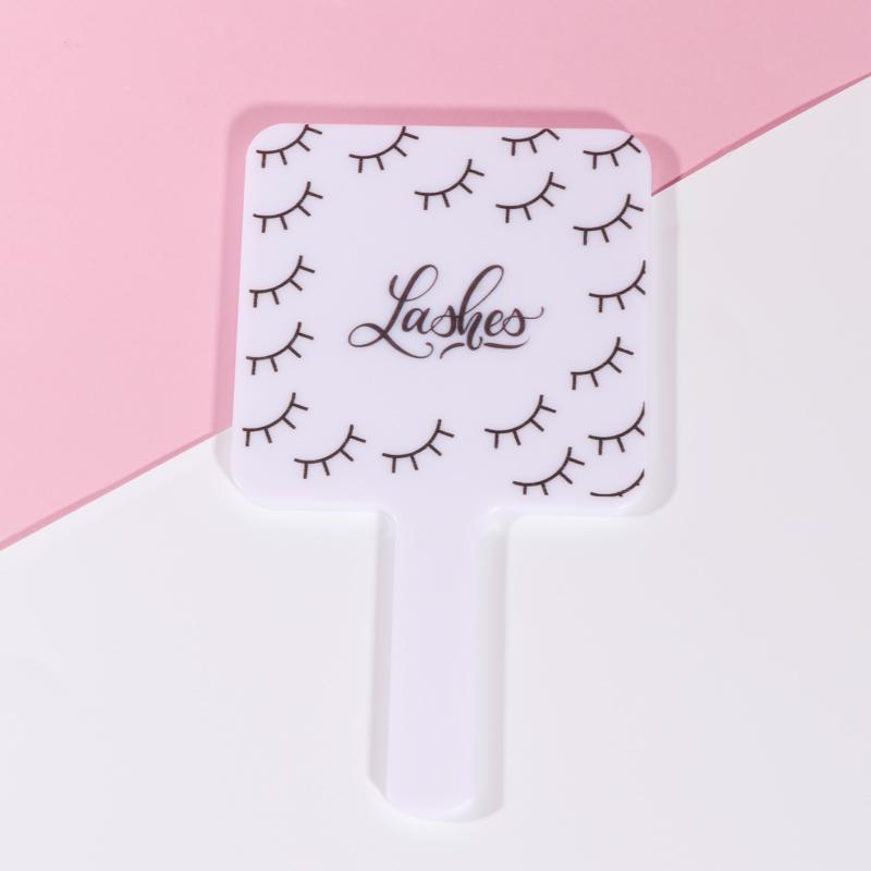 RISI Extension Eyelash Supplier Lovely Pattern Private Label Eye Lash Mirror Custom Lash Mirror Makeup Hand Held Mirror белый