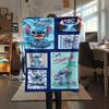 Stitch Multiple Expressions Grid Collage Pink Blue Background Print Flannel Blanket Soft Warm Throw Blanket Sofa Bedroom Decor Gift
