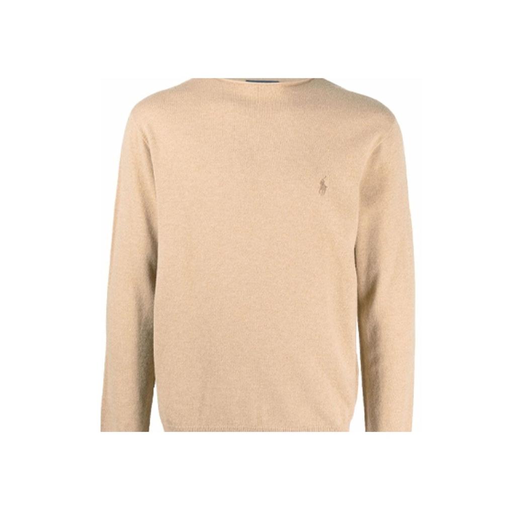 Polo Ralph Lauren FW21 Logo Embroidered Crew Neck Sweater Men Sweater Brown 710849451-003