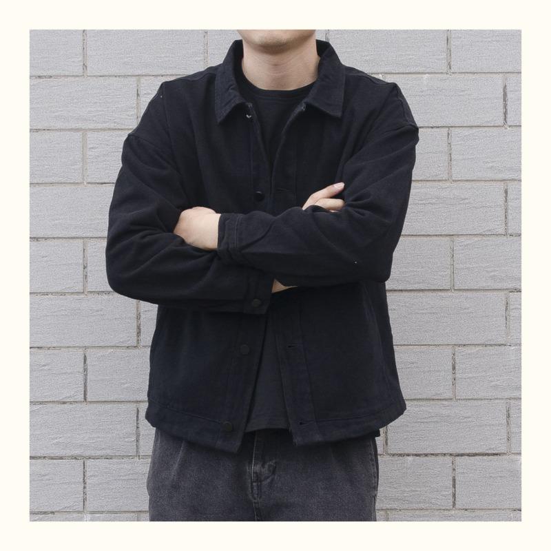 Autumn and winter black denim jacket men's trend simple student versatile loose jacket young denim jacket