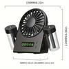 USB Rechargeable Dual Mode Fan 1200mAh Battery Adjustable Speeds Rotating Head Cool Mist Spray Digital Display Portable for Home