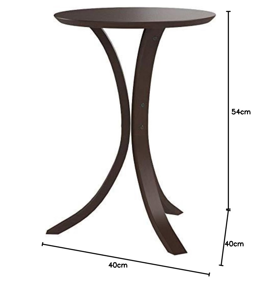 Fuji Boeki Side Table/Nightstand, Round, 40cm Wide X 40cm Deep X 54cm High, Dark Brown, Natural Wood, Assembly Required, 77662