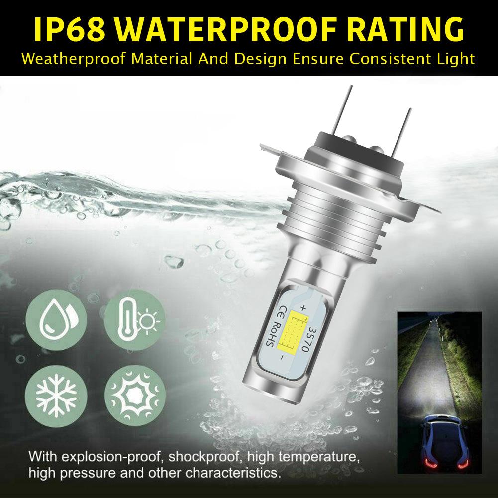 2Pcs H7 led bulbs Headlight Kit 80W 10000LM Hi Or Lo Beam Bulbs 6000K White IP68 Waterproof Canbus Light bulbs on cars accessory