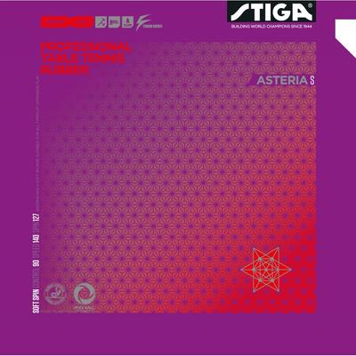 STIGA Table Tennis Rubber Tension Back Soft Rubber Asteria S Black Medium 1713050115