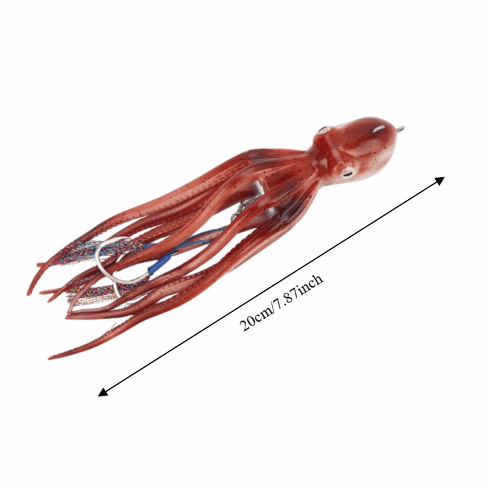 

Soft Artificial Squid Lure TPE Fishing Octopus Lure Durable Squid Jig Bait Deep Sea Fishing красный