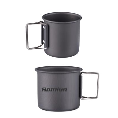 Zestaw 2 kubków kempingowych Lekki aluminiowy zestaw kubków 450 ml i 250 ml Przenośny składany uchwyt Stackable Kubek do użytku na zewnątrz