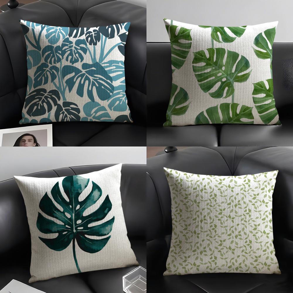 Art Leaf Modern Style Pillow Case Linen Cushion Covers For Decorative Sofa Home Pillows Case Car Chair Pillows Cases