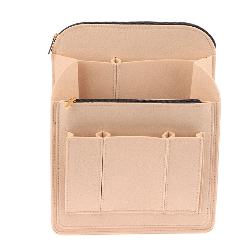 Traveling Backpack Insert Storage Bags Handbag Backpack Liner Make Up Organizer Bag Insert Women'S Felt Toiletry Cosmetic Bag