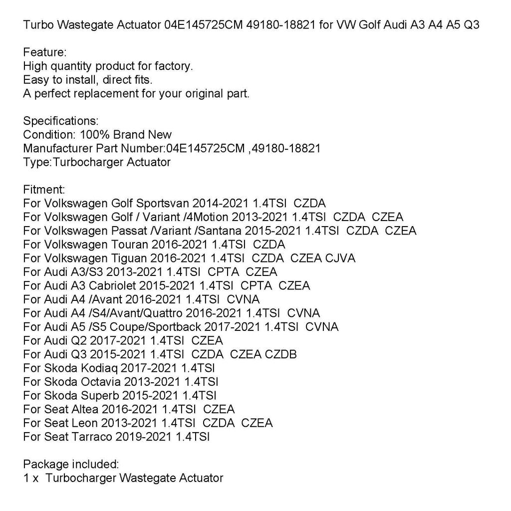 Turbolader Wastegate Stellglied 04E145725CM 49180-18821 für VW Golf Passat