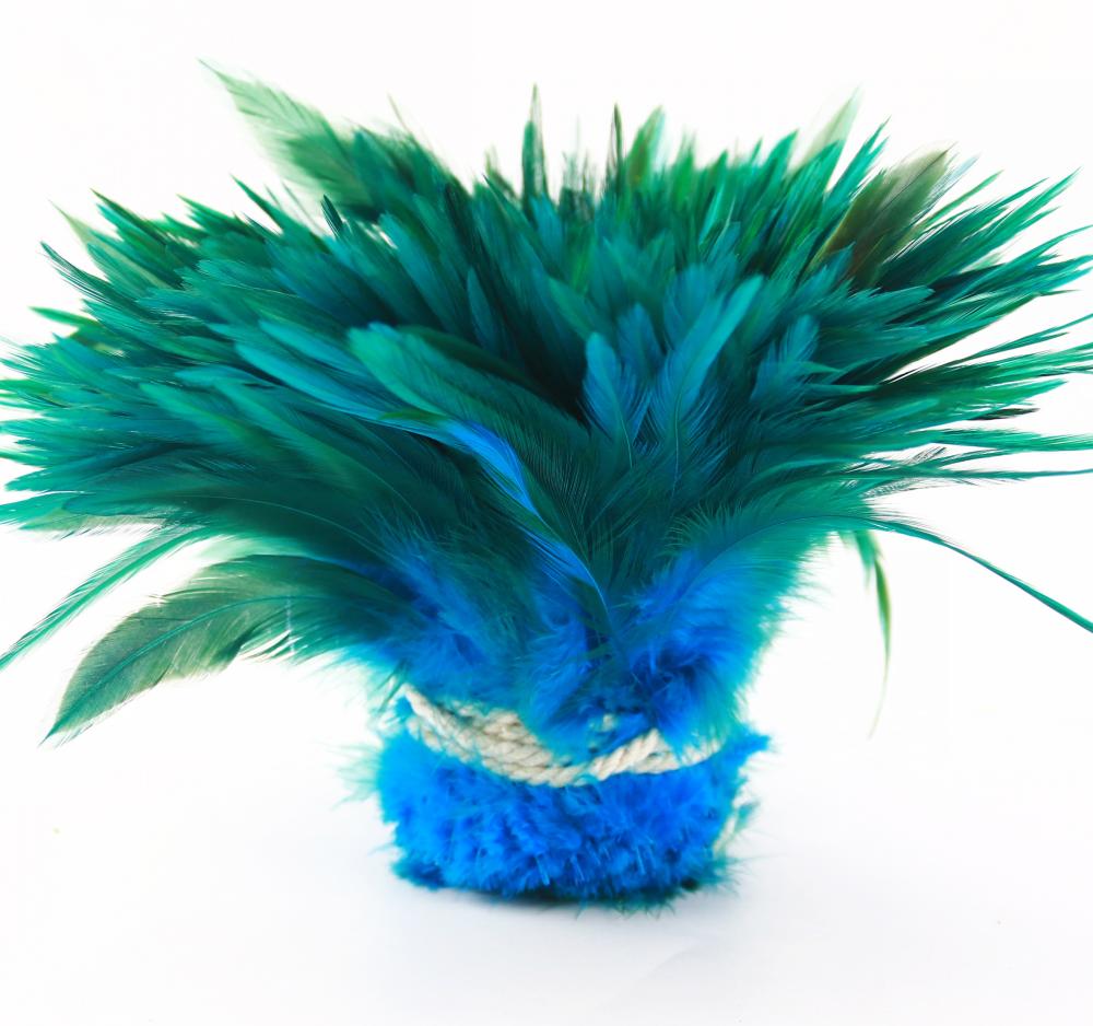 13 Color Natural Chicken 5-6 Inch Strip Strung Rooster Feathers for Craft Supply