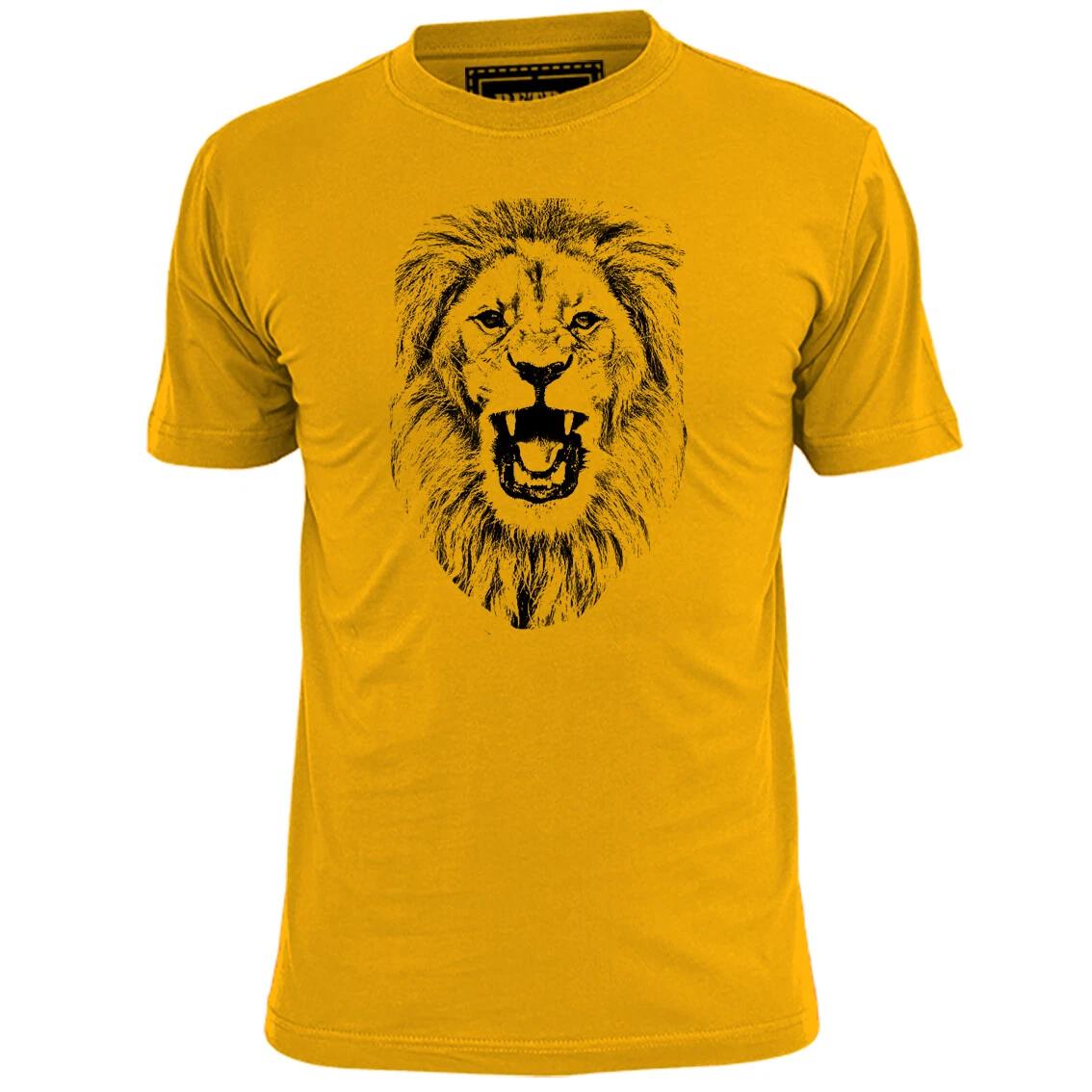Mens Lion Head Sketch T shirt Wildlife Big Cat Roar 2XL