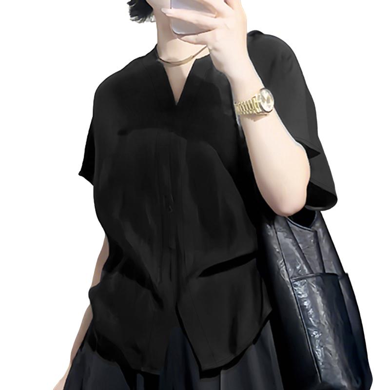 ZANZEA Women Casual V-Neck Loose Summer Short Sleeve Blouse