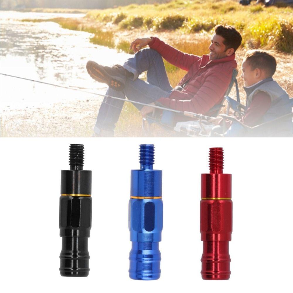2PCS Aluminum Alloy Fishing Rod Connector One-Piece Landing Net Connector Carp Fishing