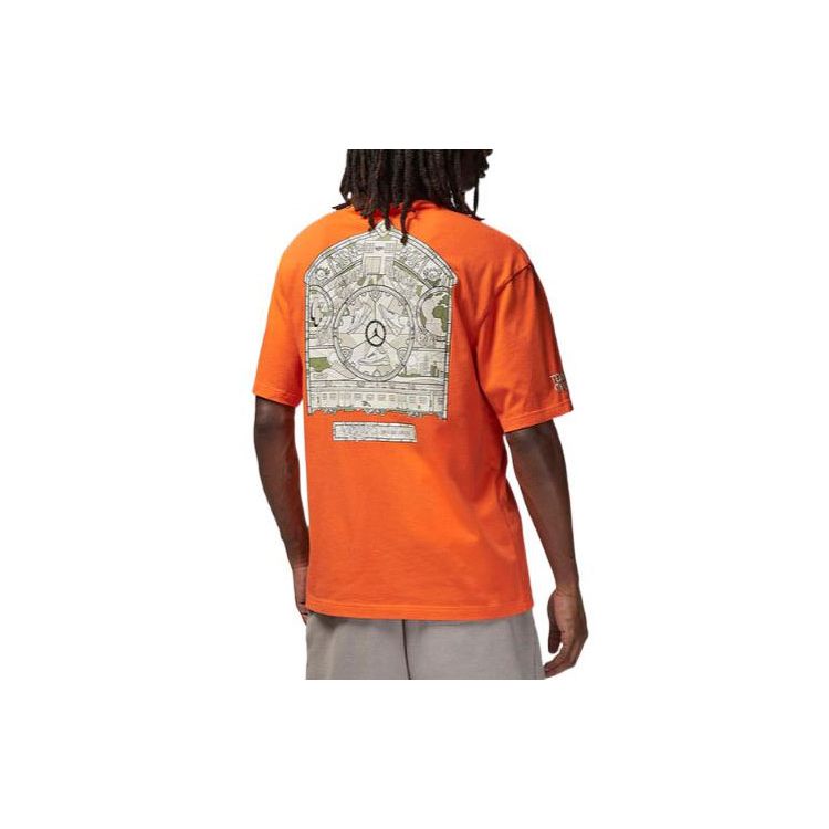 Jordan X Shelflife Logotipas Lopas Įgulos Kaklas Trumpomis Rankovėmis Marškinėliai Vyrams Viršūnės Oranžinė DV7001-819