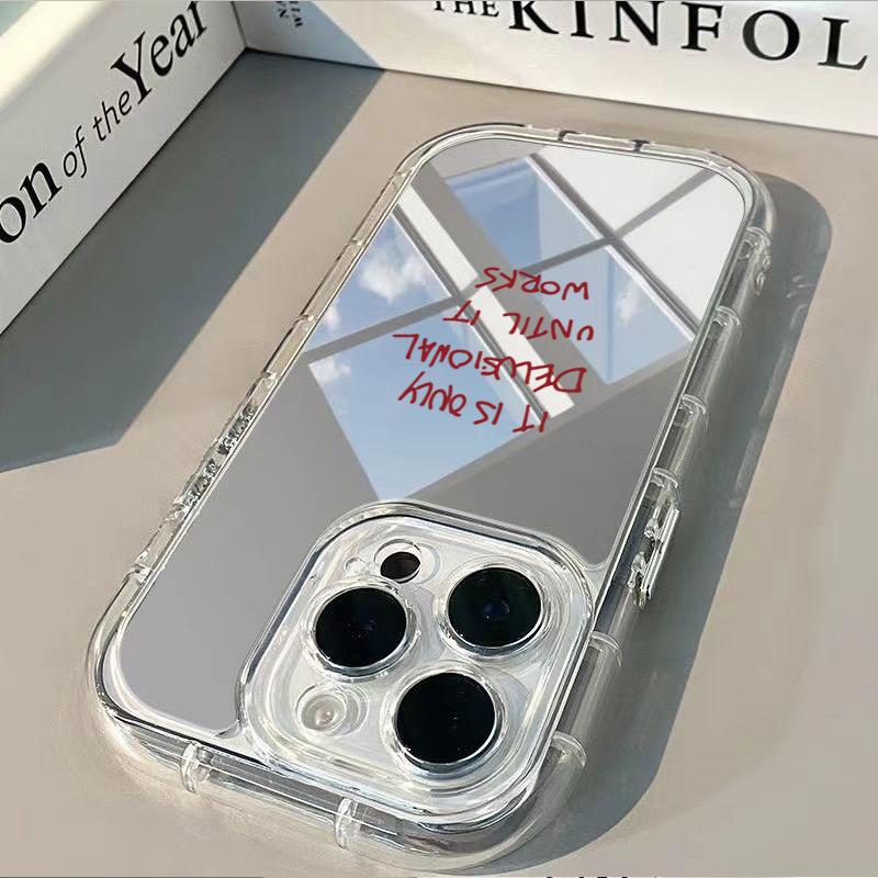 Self-Love Mirror Surface Phone Case For iPhone 17 16 15 Pro Max 14 13 12 11 7 8 Plus X XR XS MAX SE2 Shockproof Soft Cover