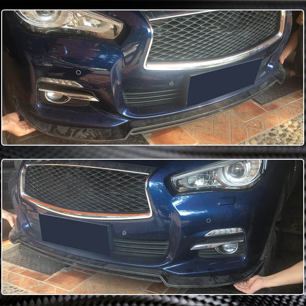 Front Bumper Lip V2 (for Q50 Base 2014-2017, Carbon) for Infiniti Q50/Q60