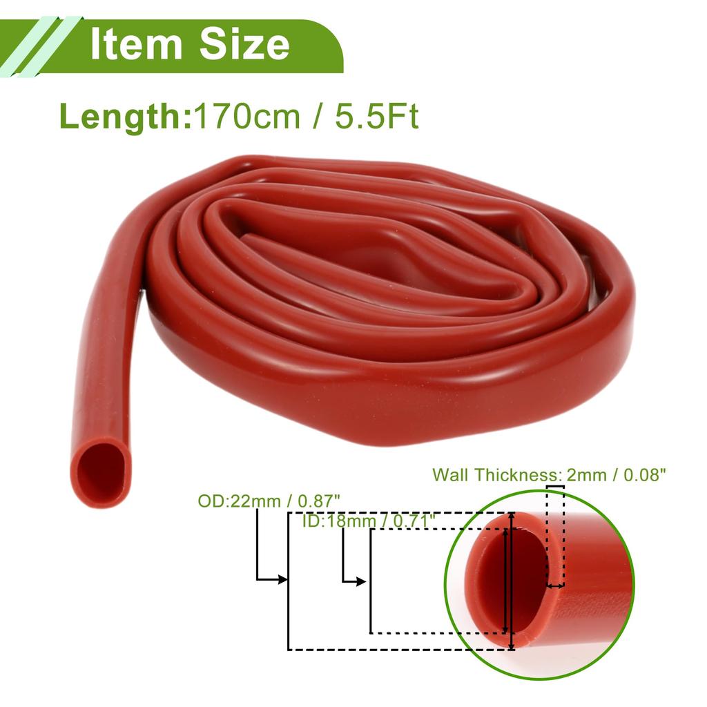 HOPESPANNER 5.5Ft 11/16" 18mm ID 2mm ThickNe-ss Silicone Vacuum Tube Hose High Temperature Automotive Vacuum Line 1pc