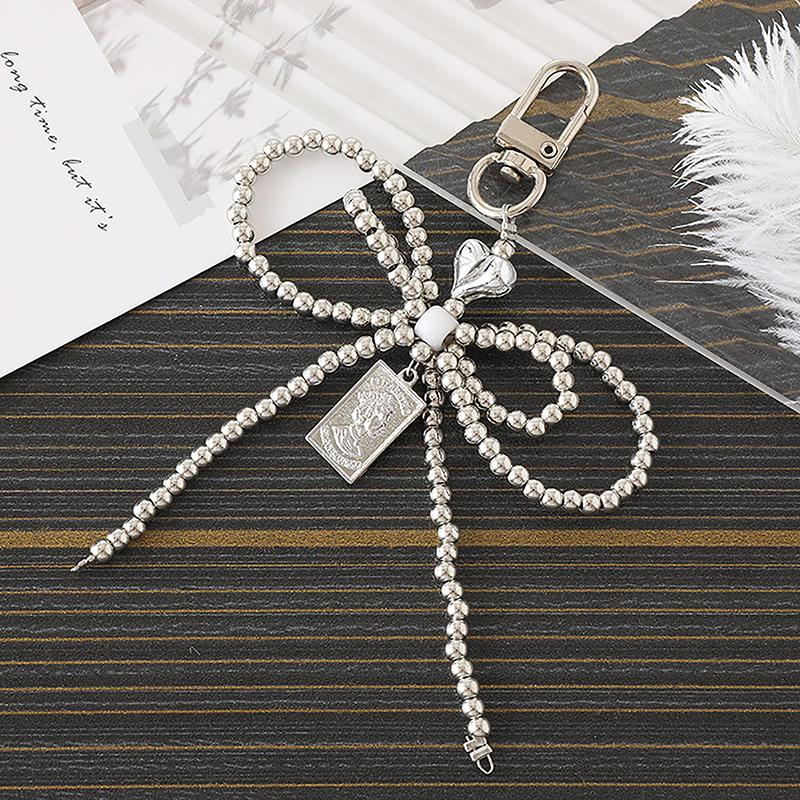 1Pc Camera Bag Key Chain Jewelry Gift Decoration Korean Cute Bow Pearl Phone Pendant Chain Charm Strap Phone Accessories