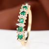 Elegant Two Color Optional Band Ring for Women Green White Zircon Banquet Fashion Jewelry Gift