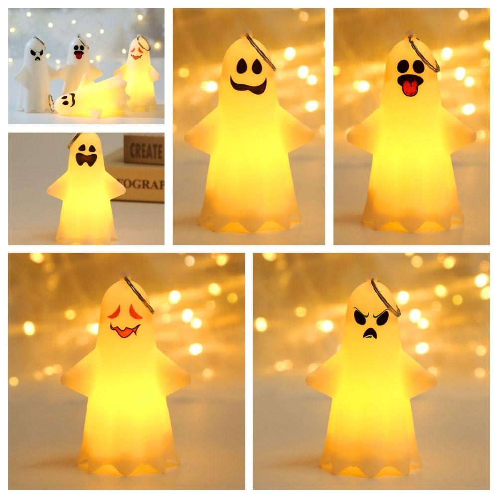 Hanging Halloween Ghost Light Handheld Pumpkin Lantern Portable Ghost Hanging Lamp  Ghost  Props