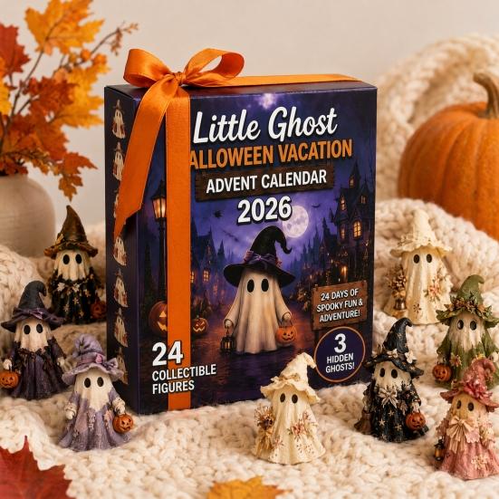 Halloween Advent Calendar 24 Days Ghost Countdown Calendar with 24 Collectible